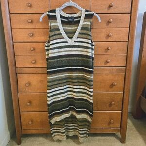 Zara Striped Sleeveless High Low Top Sz Small NWOT